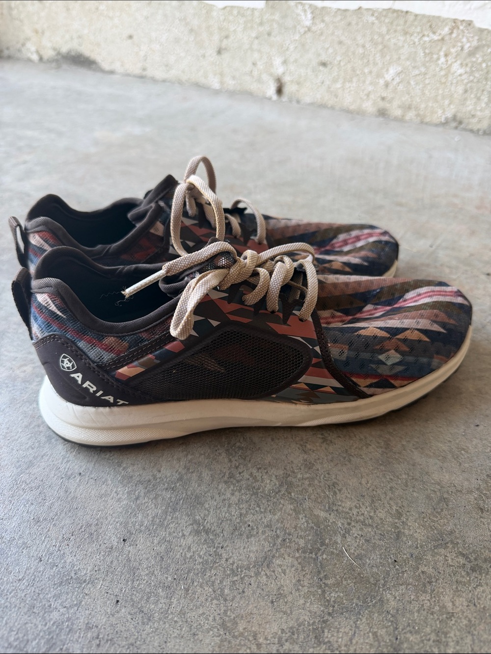 Ariat Multicolor Geometric Pattern Sneakers with White Sole